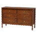 Baxton Studio Seamus 4-Piece Bedroom Set with 1 Nightstand, Queen - BSOMG0264-Walnut-Queen 4PC Bedroom Set