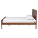 Baxton Studio Seamus Platform Bed with Carved Bobbin Frame, Queen - BSOMG0264-Walnut-Queen