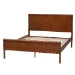 Baxton Studio Seamus Platform Bed with Carved Bobbin Frame, Queen - BSOMG0264-Walnut-Queen