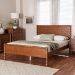 Baxton Studio Seamus Platform Bed with Carved Bobbin Frame, Queen - BSOMG0264-Walnut-Queen