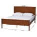 Baxton Studio Seamus Platform Bed with Carved Bobbin Frame, Queen - BSOMG0264-Walnut-Queen