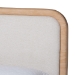 Baxton Studio Aiman Upholstered Platform Bed with Faux Leather Trim, Queen - BSOSP1128-C-CFF0040-Beige/Oak-Queen
