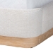 Baxton Studio Aiman Upholstered Platform Bed with Faux Leather Trim, Queen - BSOSP1128-C-CFF0040-Beige/Oak-Queen