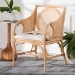 bali & pari Matt Natural Rattan Armchair with Upholstered Seat - BSOMatt-Natural Rattan-Cushion-AC