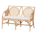 bali & pari Matt Natural Rattan Loveseat with Cane Backrest