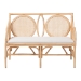 bali & pari Matt Natural Rattan Loveseat with Cane Backrest - BSOMatt-Natural Rattan-Cushion-LS