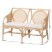 bali & pari Matt Natural Rattan Loveseat with Cane Backrest - BSOMatt-Natural Rattan-Cushion-LS
