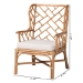 bali & pari Ray Natural Rattan Wingback Armchair with Removable Cushion - BSORay-Natural Brown Rattan-Cushion-AC