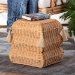 bali & pari Noura Natural Rattan Footstool with Tassel Accents - BSOWS250-Honey Ada Rattan-Stool