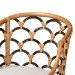 bali & pari Veneto Natural Rattan Dining Chair with Scalloped Back - BSOVeneto-Light Honey Rattan/Dark Brown Contrast-DC