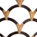 bali & pari Veneto Natural Rattan Dining Chair with Scalloped Back - BSOVeneto-Light Honey Rattan/Dark Brown Contrast-DC
