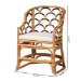 bali & pari Veneto Natural Rattan Dining Chair with Scalloped Back - BSOVeneto-Light Honey Rattan/Dark Brown Contrast-DC