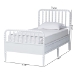 Baxton Studio Lucera 6-Drawer Platform Bed with Bobbin Frame, Twin, White - BSOMG0110-8-White-Twin