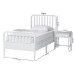 Baxton Studio Lucera 3-Piece Bedroom Set, Twin, White - BSOMG0110-8-White-Twin 3PC Bedroom Set