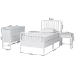 Baxton Studio Lucera 4-Piece Bedroom Set, Twin, White - BSOMG0110-8-White-Twin 4PC Bedroom Set