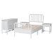 Baxton Studio Lucera 4-Piece Bedroom Set, Twin, White - BSOMG0110-8-White-Twin 4PC Bedroom Set