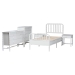 Baxton Studio Lucera 5-Piece Bedroom Set, Twin, White - BSOMG0110-8-White-Twin 5PC Bedroom Set