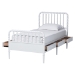 Baxton Studio Lucera 6-Drawer Platform Bed with Bobbin Frame, Twin, White - BSOMG0110-8-White-Twin