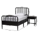 Baxton Studio Lucera 3-Piece Bedroom Set, Twin, Black - BSOMG0110-8-Black-Twin 3PC Bedroom Set