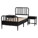 Baxton Studio Lucera 3-Piece Bedroom Set, Twin, Black - BSOMG0110-8-Black-Twin 3PC Bedroom Set