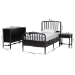 Baxton Studio Lucera 4-Piece Bedroom Set, Twin, Black - BSOMG0110-8-Black-Twin 4PC Bedroom Set