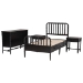 Baxton Studio Lucera 4-Piece Bedroom Set, Twin, Black - BSOMG0110-8-Black-Twin 4PC Bedroom Set
