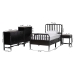 Baxton Studio Lucera 5-Piece Bedroom Set, Twin, Black - BSOMG0110-8-Black-Twin 5PC Bedroom Set