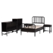Baxton Studio Lucera 5-Piece Bedroom Set, Twin, Black - BSOMG0110-8-Black-Twin 5PC Bedroom Set