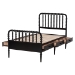 Baxton Studio Lucera 6-Drawer Platform Bed with Bobbin Frame, Twin, Black - BSOMG0110-8-Black-Twin