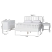 Baxton Studio Lucera 4-Piece Bedroom Set, Queen, White - BSOMG0110-8-White-Queen 4PC Bedroom Set