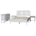Baxton Studio Lucera 4-Piece Bedroom Set, Queen, White - BSOMG0110-8-White-Queen 4PC Bedroom Set