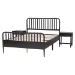 Baxton Studio Lucera 3-Piece Bedroom Set, Queen, Black - BSOMG0110-8-Black-Queen 3PC Bedroom Set