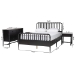 Baxton Studio Lucera 4-Piece Bedroom Set, Queen, Black - BSOMG0110-8-Black-Queen 4PC Bedroom Set