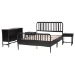 Baxton Studio Lucera 4-Piece Bedroom Set, Queen, Black - BSOMG0110-8-Black-Queen 4PC Bedroom Set