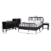 Baxton Studio Lucera 5-Piece Bedroom Set, Queen, Black - BSOMG0110-8-Black-Queen 5PC Bedroom Set