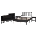 Baxton Studio Lucera 5-Piece Bedroom Set, Queen, Black - BSOMG0110-8-Black-Queen 5PC Bedroom Set