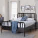 Baxton Studio Lucera 6-Drawer Platform Bed with Bobbin Frame, Queen, Black - BSOMG0110-8-Black-Queen