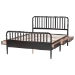 Baxton Studio Lucera 6-Drawer Platform Bed with Bobbin Frame, Queen, Black - BSOMG0110-8-Black-Queen