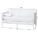 Baxton Studio Lucera 3-Drawer Daybed with Bobbin Frame, Twin, White - BSOMG0110-7-White-Daybed-Twin