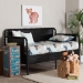 Baxton Studio Lucera 3-Drawer Daybed with Bobbin Frame, Twin, Black - BSOMG0110-7-Black-Daybed-Twin