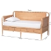 Baxton Studio Lucera 3-Drawer Daybed with Bobbin Frame, Twin, Beech Brown - BSOMG0110-7-Beech-Daybed-Twin