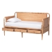 Baxton Studio Lucera 3-Drawer Daybed with Bobbin Frame, Twin, Beech Brown - BSOMG0110-7-Beech-Daybed-Twin