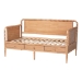 Baxton Studio Lucera 3-Drawer Daybed with Bobbin Frame, Twin, Beech Brown - BSOMG0110-7-Beech-Daybed-Twin