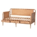 Baxton Studio Lucera 3-Drawer Daybed with Bobbin Frame, Twin, Beech Brown - BSOMG0110-7-Beech-Daybed-Twin