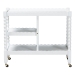 Baxton Studio Seamus 3-Tier Book Cart with Bobbin Frame, White - BSOMG0264-3-White-Book Cart