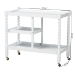 Baxton Studio Seamus 3-Tier Book Cart with Bobbin Frame, White - BSOMG0264-3-White-Book Cart