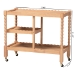 Baxton Studio Seamus 3-Tier Book Cart with Bobbin Frame, Beech Brown - BSOMG0264-3-Beech-Book Cart