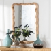bali & pari Rasida Scalloped Natural Rattan Wall Mirror, Rectangle - BSOWS266-Light Honey Rattan-Boxed-Mirror