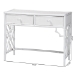 bali & pari Lindie Natural Rattan Writing Desk with Two Drawers, White - BSOLindie-White-Desk