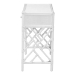 bali & pari Lindie Natural Rattan Writing Desk with Two Drawers, White - BSOLindie-White-Desk